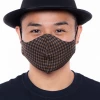 Curvy Sense Washable Fitted & Adjustable Woven Face Mask - Check Brown
