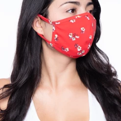 Curvy Sense Washable & Reusable Face Mask - Ditsy Red Face Masks