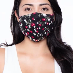 Curvy Sense Washable & Reusable Face Mask - Floral Black