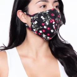 Curvy Sense Washable & Reusable Face Mask - Floral Black