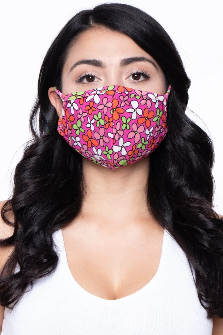 Curvy Sense Face Masks Washable & Reusable Face Mask - Cute Flower 4 Curvy Sense Face Masks Washable & Reusable Face Mask - Cute Flower