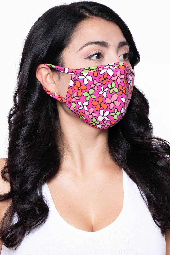 Curvy Sense Face Masks Washable & Reusable Face Mask - Cute Flower 3 Curvy Sense Face Masks Washable & Reusable Face Mask - Cute Flower