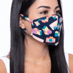 Curvy Sense Washable & Reusable Face Mask - Fun Cameras Face Masks