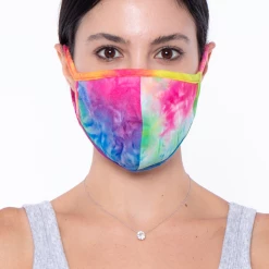 Curvy Sense Washable & Reusable Printed Tie-Dye Face Mask - Fuschia Face Masks