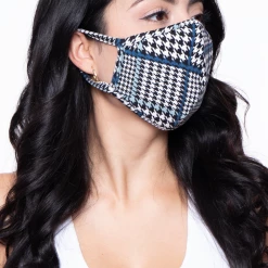 Curvy Sense Washable & Reusable Face Mask - Gingham Blue