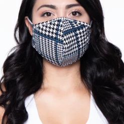 Curvy Sense Washable & Reusable Face Mask - Gingham Blue