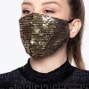Curvy Sense Face Masks Washable Dual-Layer Sequins Face Mask With Pocket +10 Filters- Gold