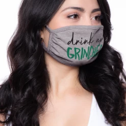 Curvy Sense Washable Christmas Face Mask - Drink Up Grinches