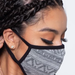 Curvy Sense Face Masks Washable & Reusable Burnout Face Mask - Grey