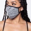 Curvy Sense Face Masks Washable & Reusable Burnout Face Mask - Grey