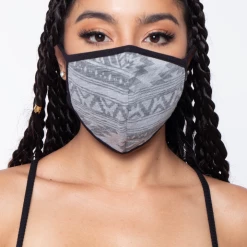 Curvy Sense Face Masks Washable & Reusable Burnout Face Mask - Grey