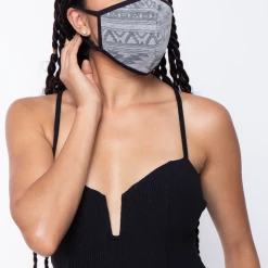 Curvy Sense Face Masks Washable & Reusable Burnout Face Mask - Grey