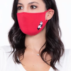 Curvy Sense Washable & Reusable Embroidered Face Mask - Panda Face Masks