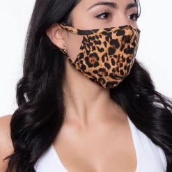 Curvy Sense Washable & Reusable Printed Face Mask - Leopard