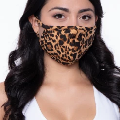 Curvy Sense Washable & Reusable Printed Face Mask - Leopard