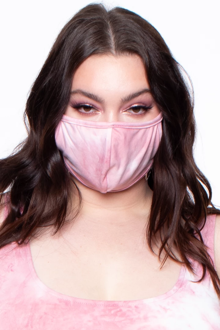 Curvy Sense Face Masks Washable & Reusable Printed Tie-Dye Face Mask - Mauve 3 Curvy Sense Face Masks Washable & Reusable Printed Tie-Dye Face Mask - Mauve