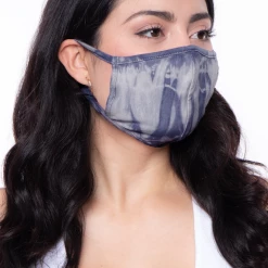 Curvy Sense Washable & Reusable Hand Tie-Dyed Face Mask - Navy Face Masks