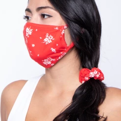 Curvy Sense Washable Face Mask & Scrunchie Set Matching Sets