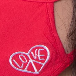 Curvy Sense Washable & Reusable Embroidered Face Mask - Heart Love Face Masks