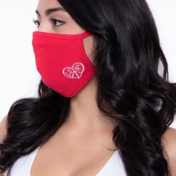 Curvy Sense Washable & Reusable Embroidered Face Mask - Heart Love Face Masks