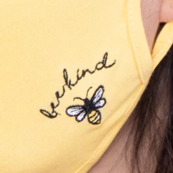 Curvy Sense Washable & Reusable Embroidered Face Mask - Bee Kind Face Masks