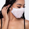 Curvy Sense Face Masks Washable 3-Layer Lace-Trimmed Nude Face Mask - White