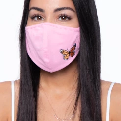 Curvy Sense Washable & Reusable Embroidered Face Mask - Butterfly Face Masks