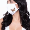 Curvy Sense Washable & Reusable Embroidered Face Mask - Butterfly Face Masks