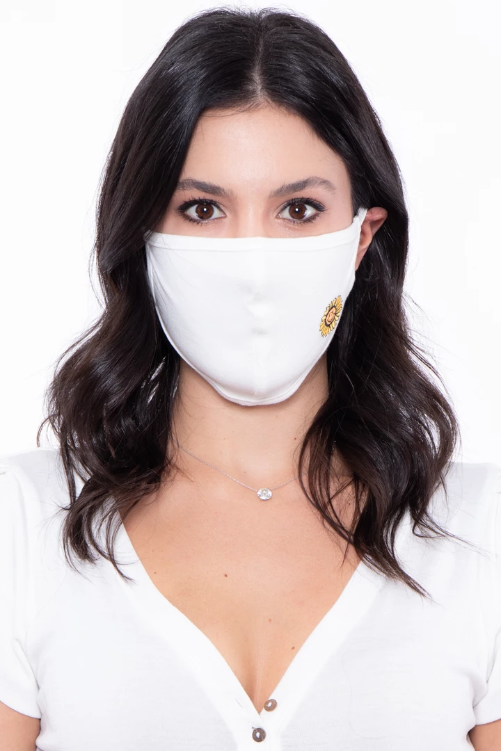 Curvy Sense Washable & Reusable Embroidered Face Mask - Sunflower Face Masks 5 Curvy Sense Washable & Reusable Embroidered Face Mask - Sunflower Face Masks