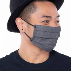 Curvy Sense Washable Pleated Woven Face Mask Face Masks