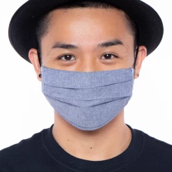 Curvy Sense Washable Pleated Woven Face Mask