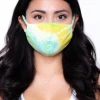 Curvy Sense Washable & Reusable Hand Tie-Dyed Face Mask - Yellow