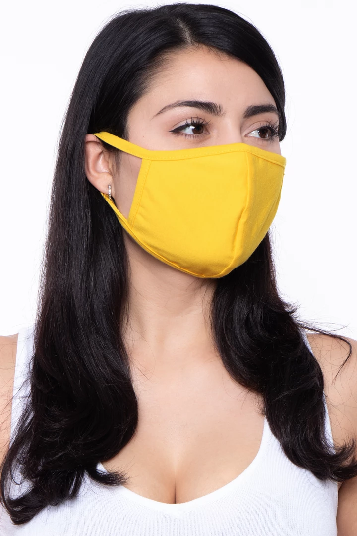 Curvy Sense Washable & Reusable Unisex Face Mask - Yellow Face Masks 3 Curvy Sense Washable & Reusable Unisex Face Mask - Yellow Face Masks