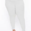 Curvy Sense Essential Mix Plus Size Essential Ribbed High Waist Leggings - Ivory