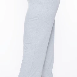 Curvy Sense Essential Mix Plus Size Essential Ribbed Flare Pants -Heather Gray