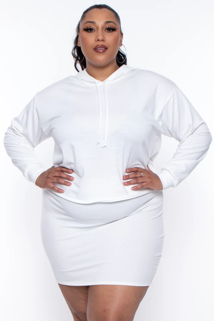 Curvy Sense Plus Size Essential Ribbed Mini Skirt - Ivory Essential Mix 6 Curvy Sense Plus Size Essential Ribbed Mini Skirt - Ivory Essential Mix