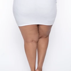 Curvy Sense Plus Size Essential Ribbed Mini Skirt - Ivory Essential Mix 9 Curvy Sense Plus Size Essential Ribbed Mini Skirt - Ivory Essential Mix