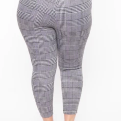 Curvy Sense Sale Plus Size Stacey Plaid Pants- Lavender 11 Curvy Sense Sale Plus Size Stacey Plaid Pants- Lavender
