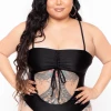 Curvy Sense Swimwear Plus Size Samira Cut-Out Bodysuit - Black