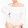 Curvy Sense Plus Size Kalia Bodysuit - White