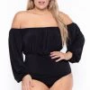 Curvy Sense Plus Size Kalia Bodysuit - Black Back In Stock