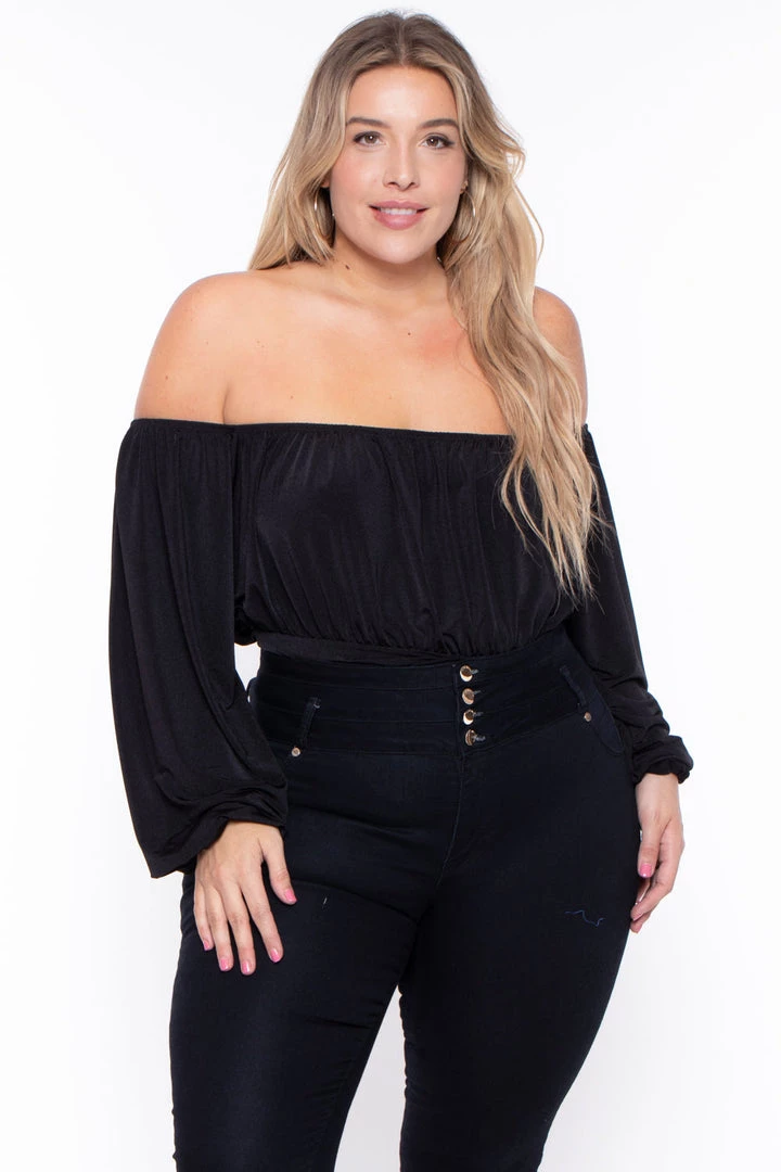 Curvy Sense Plus Size Kalia Bodysuit - Black Back In Stock 4 Curvy Sense Plus Size Kalia Bodysuit - Black Back In Stock