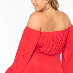 Curvy Sense Plus Size Kalia Bodysuit - Red Back In Stock