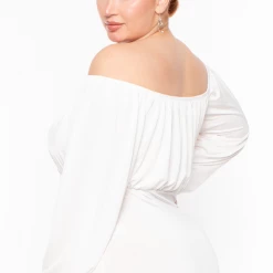 Curvy Sense Plus Size Kalia Bodysuit - White