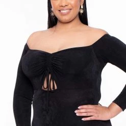 Curvy Sense Plus Size Miyuki Slinky Bodysuit - Black 8 Curvy Sense Plus Size Miyuki Slinky Bodysuit - Black