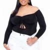 Curvy Sense Plus Size Miyuki Slinky Bodysuit - Black 2 Curvy Sense Plus Size Miyuki Slinky Bodysuit - Black