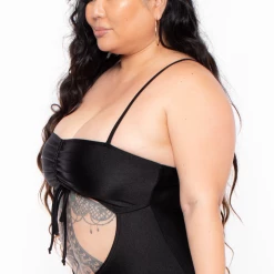 Curvy Sense Swimwear Plus Size Samira Cut-Out Bodysuit - Black 8 Curvy Sense Swimwear Plus Size Samira Cut-Out Bodysuit - Black