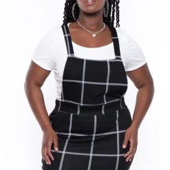 Curvy Sense Plus Size Alicia Overall Dress- Black