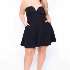 Curvy Sense Plus Size Amaryllis Flare Dress - Black