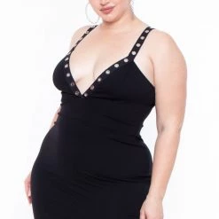 Curvy Sense Party Shop Plus Size Aneeka Bodycon Dress - Black